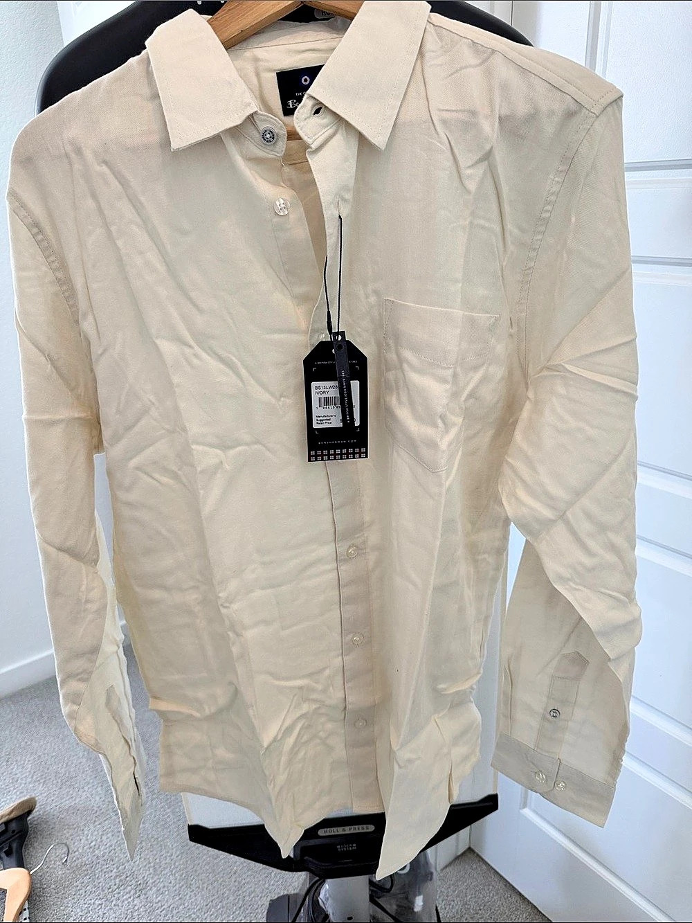 Ben Sherman Casual Button Up Shirt Cream Large NWT